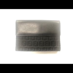 Black Canvas and Leather Fendi Monogram Wallet